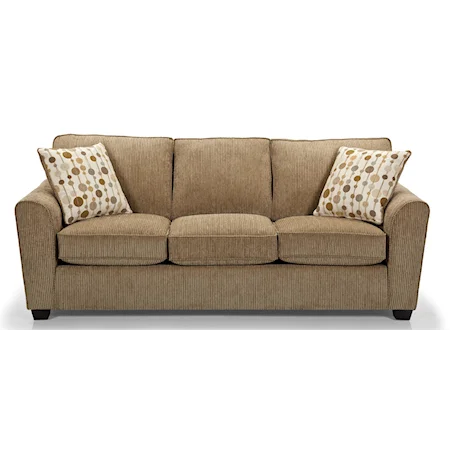 Casual Queen Gel Sleeper Sofa with Rounded Flair Arms